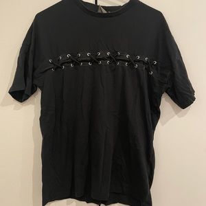 Oversized t-shirt w lace up detail